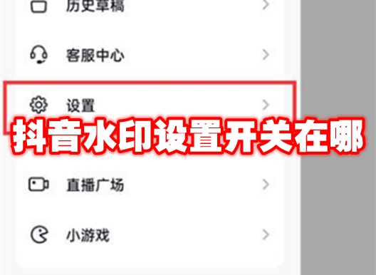 抖音水印设置开关在哪