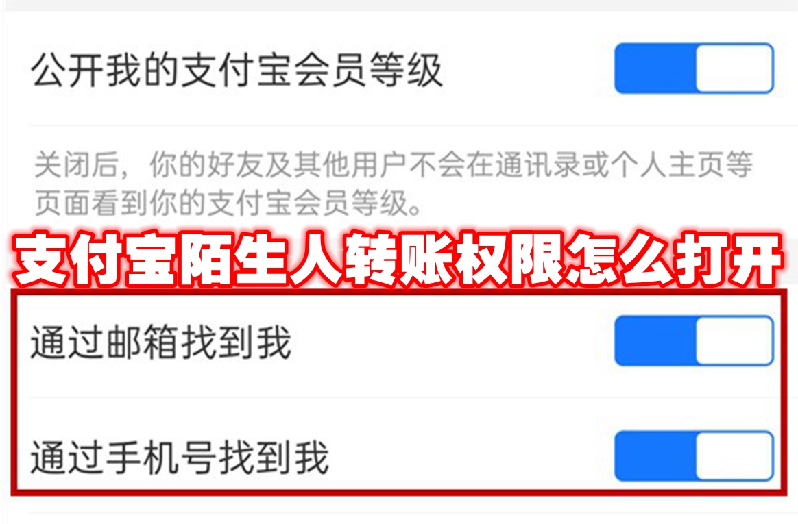 支付宝陌生人转账权限怎么打开
