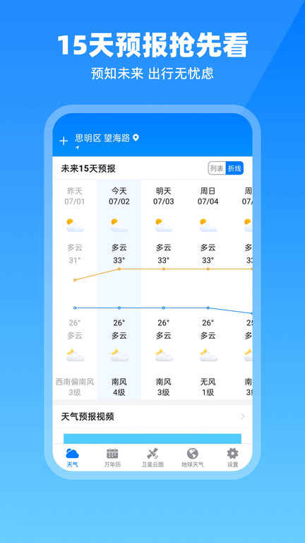 卫星云图天气预报app软件截图