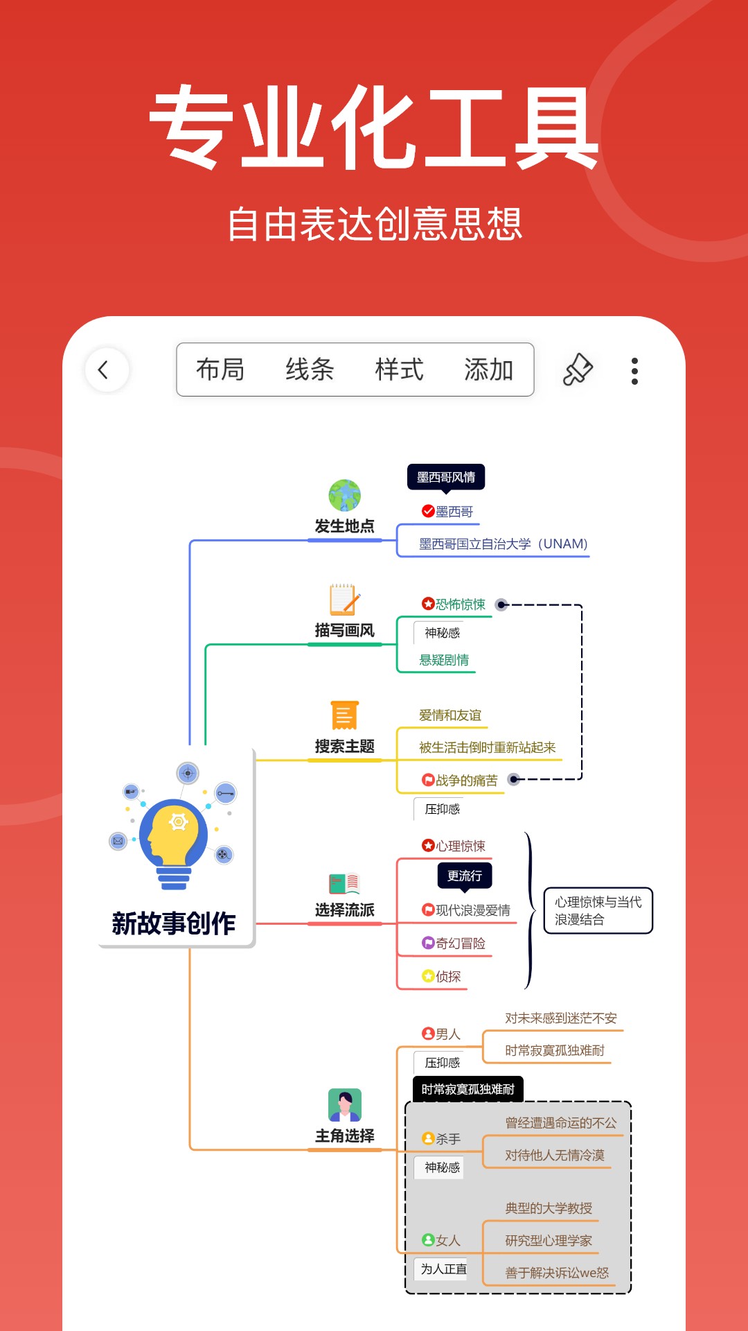 寻简思维导图软件截图